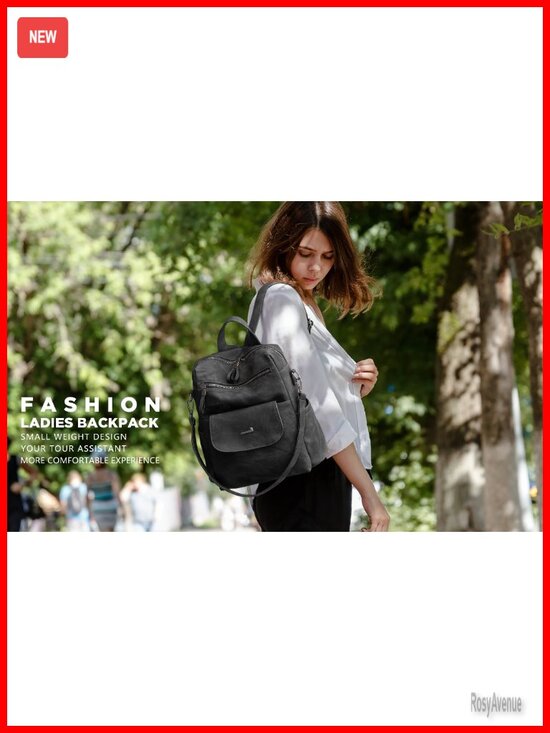 Faux Leather Small Backpack Purse for Women Ladies Waterproof Handbag